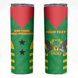 Sao Tome and Principe Football Custom Skinny Tumbler Sporty Style - Green Color