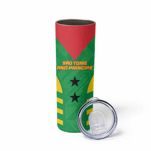 Sao Tome and Principe Football Custom Skinny Tumbler Sporty Style - Green Color