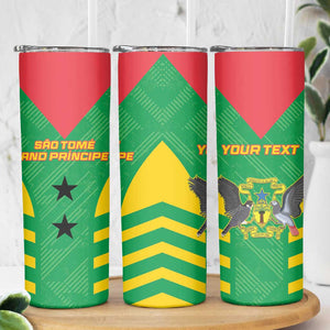 Sao Tome and Principe Football Custom Skinny Tumbler Sporty Style - Green Color