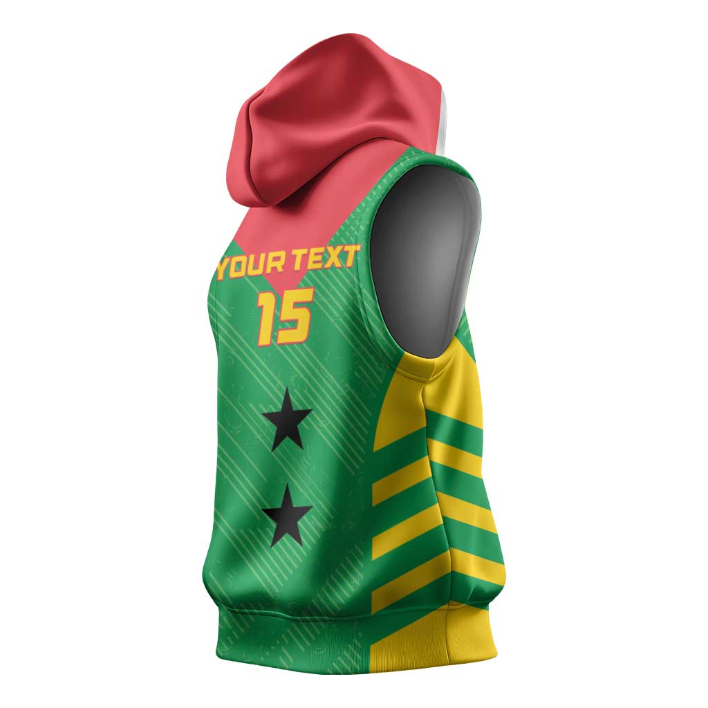 Sao Tome and Principe Football Custom Sleeveless Hoodie Sporty Style - Green Color - African Pride