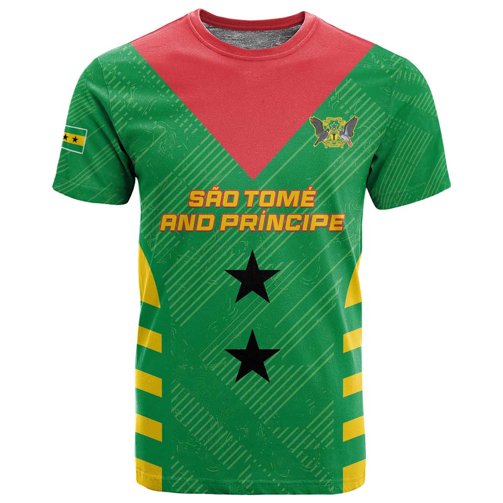 Sao Tome and Principe Football Custom T shirt Sporty Style - Green Color