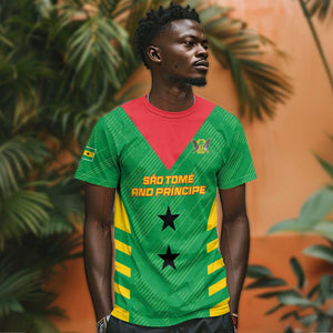 Sao Tome and Principe Football Custom T shirt Sporty Style - Green Color