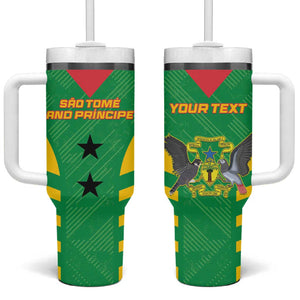 Sao Tome and Principe Football Custom Tumbler With Handle Sporty Style - Green Color