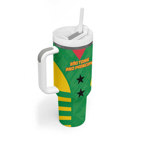 Sao Tome and Principe Football Custom Tumbler With Handle Sporty Style - Green Color