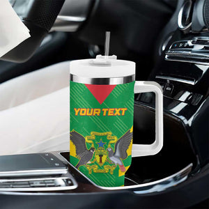 Sao Tome and Principe Football Custom Tumbler With Handle Sporty Style - Green Color