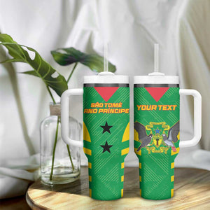 Sao Tome and Principe Football Custom Tumbler With Handle Sporty Style - Green Color