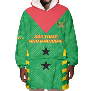 Sao Tome and Principe Football Custom Wearable Blanket Hoodie Sporty Style - Green Color