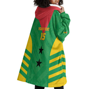 Sao Tome and Principe Football Custom Wearable Blanket Hoodie Sporty Style - Green Color