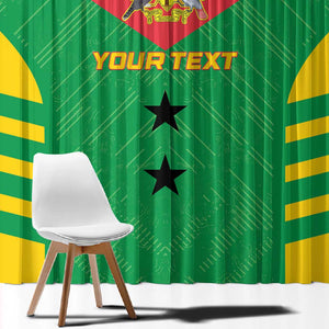 Sao Tome and Principe Football Custom Window Curtain Sporty Style - Green Color