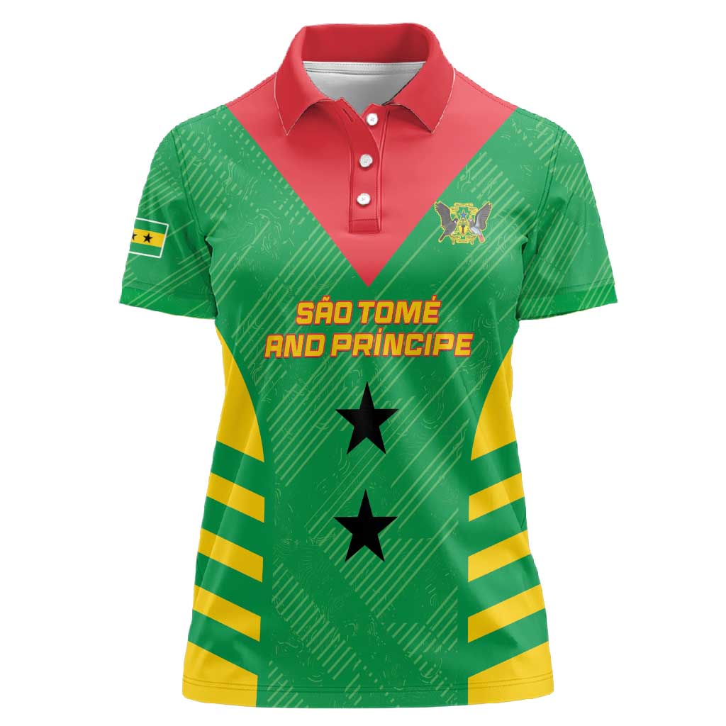 Sao Tome and Principe Football Custom Women Polo Shirt Sporty Style - Green Color