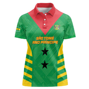 Sao Tome and Principe Football Custom Women Polo Shirt Sporty Style - Green Color