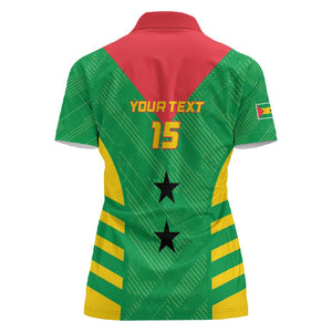 Sao Tome and Principe Football Custom Women Polo Shirt Sporty Style - Green Color