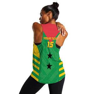 Sao Tome and Principe Football Custom Women Racerback Tank Sporty Style - Green Color