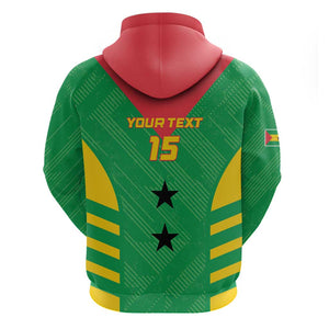 Sao Tome and Principe Football Custom Zip Hoodie Sporty Style - Green Color