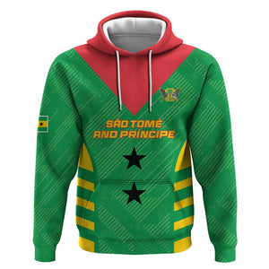 Sao Tome and Principe Football Custom Zip Hoodie Sporty Style - Green Color