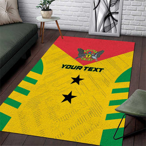 Sao Tome and Principe Football Custom Area Rug Sporty Style - Yellow Color