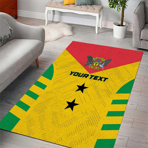 Sao Tome and Principe Football Custom Area Rug Sporty Style - Yellow Color