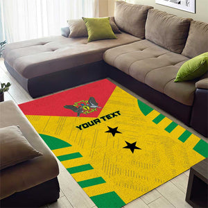 Sao Tome and Principe Football Custom Area Rug Sporty Style - Yellow Color