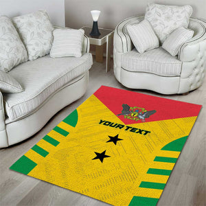 Sao Tome and Principe Football Custom Area Rug Sporty Style - Yellow Color