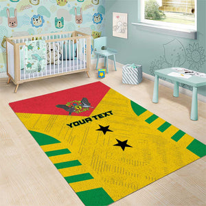 Sao Tome and Principe Football Custom Area Rug Sporty Style - Yellow Color