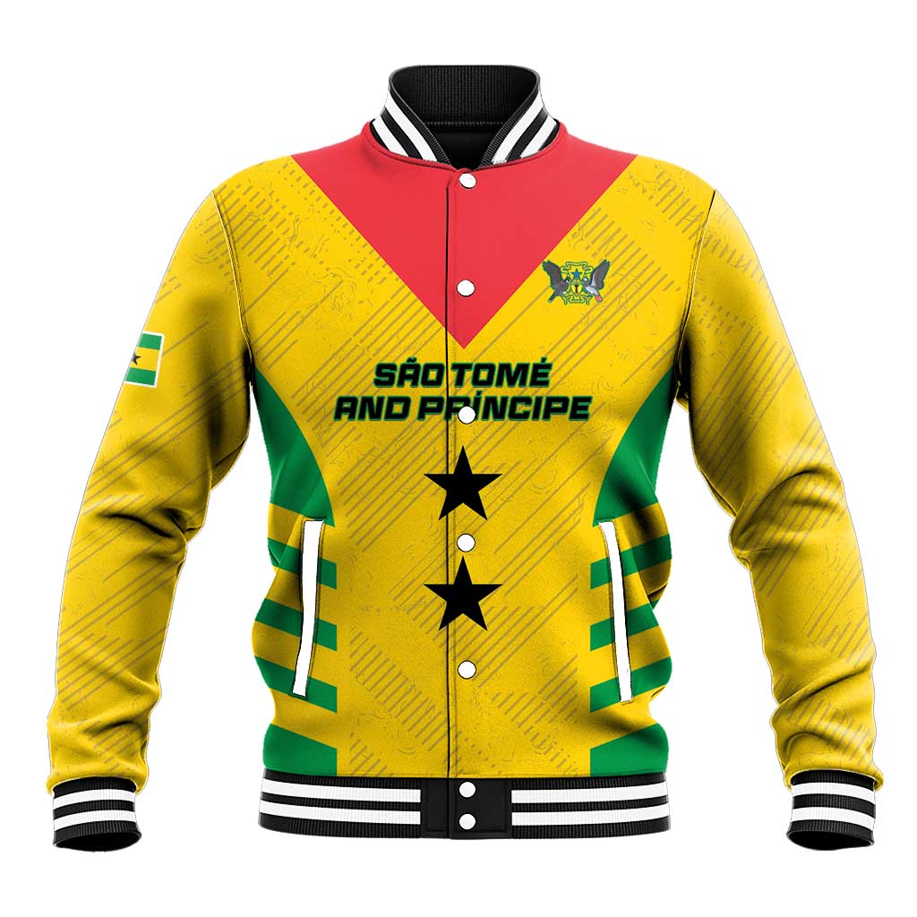 Sao Tome and Principe Football Custom Baseball Jacket Sporty Style - Yellow Color