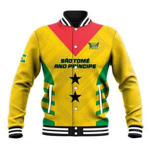 Sao Tome and Principe Football Custom Baseball Jacket Sporty Style - Yellow Color