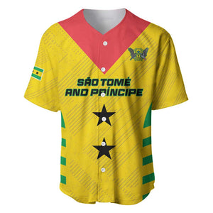 Sao Tome and Principe Football Custom Baseball Jersey Sporty Style - Yellow Color