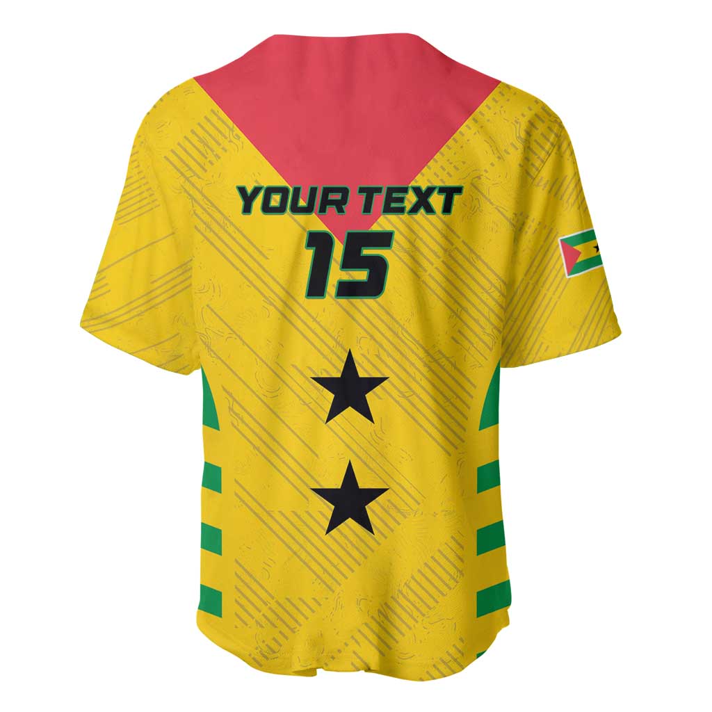Sao Tome and Principe Football Custom Baseball Jersey Sporty Style - Yellow Color