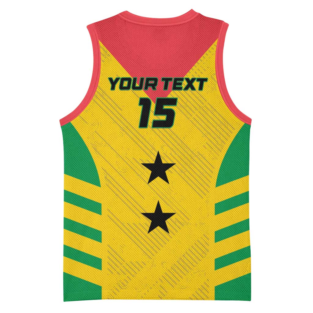 Sao Tome and Principe Football Custom Basketball Jersey Sporty Style - Yellow Color LT15