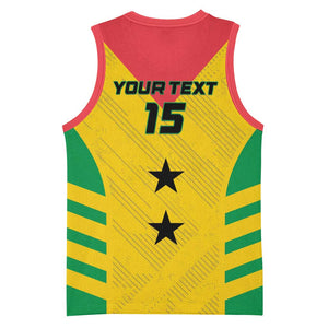 Sao Tome and Principe Football Custom Basketball Jersey Sporty Style - Yellow Color LT15