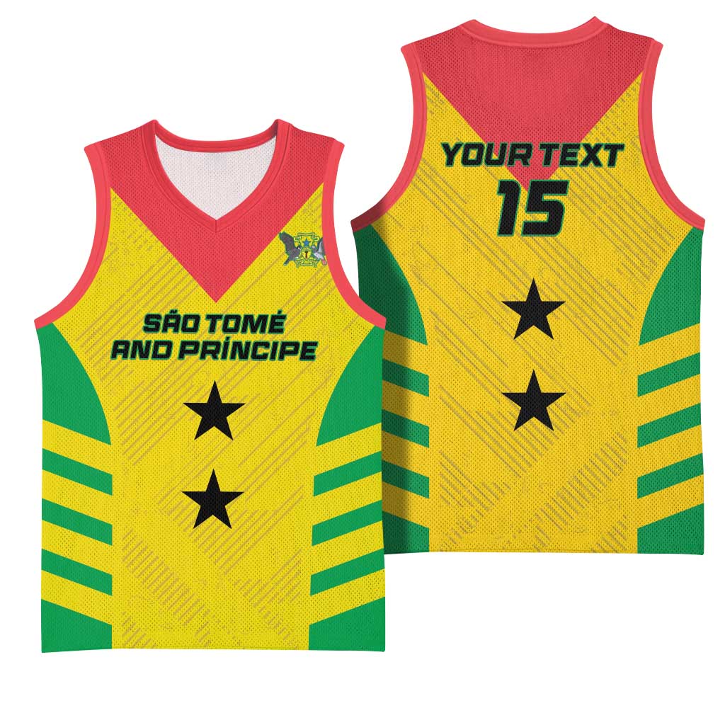 Sao Tome and Principe Football Custom Basketball Jersey Sporty Style - Yellow Color LT15