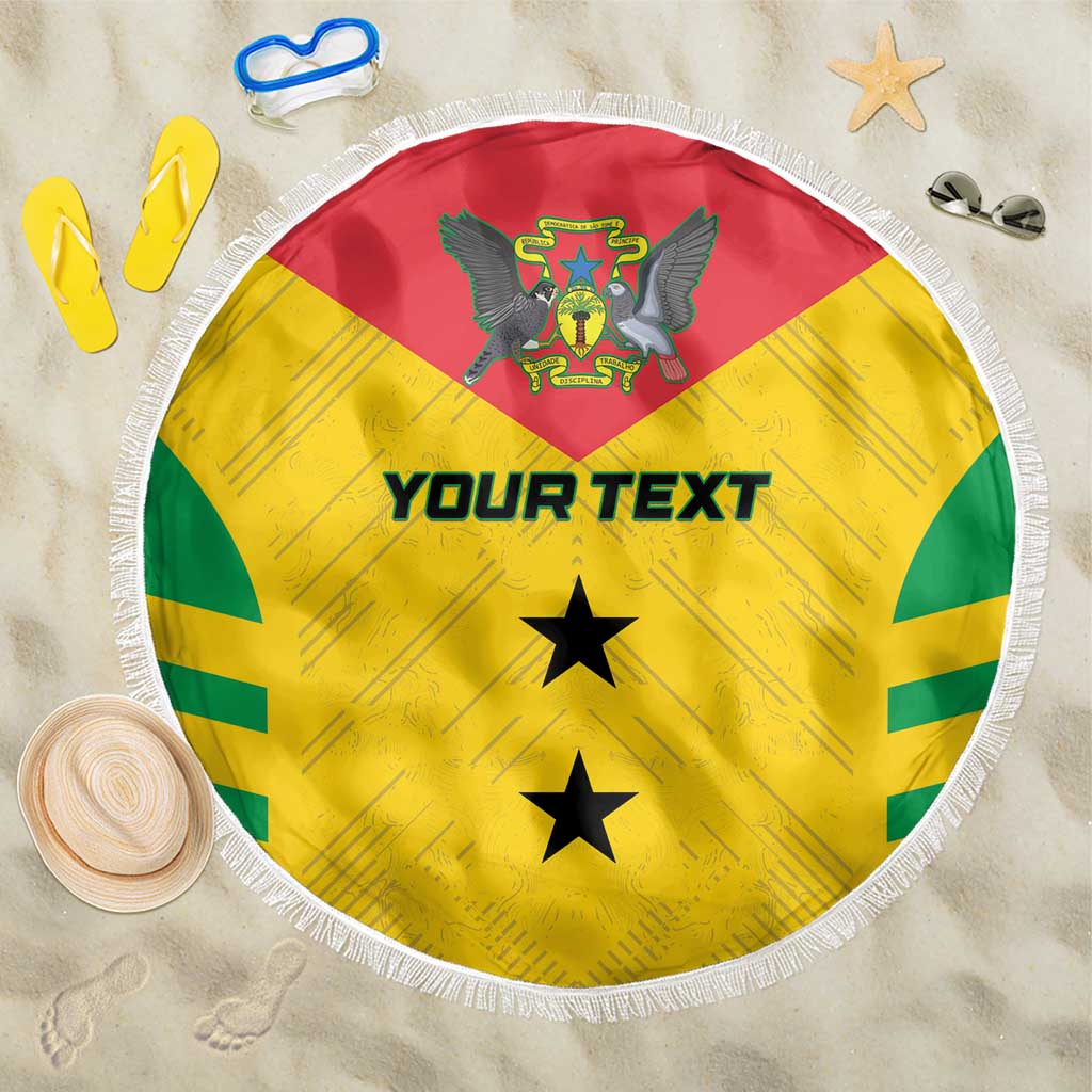 Sao Tome and Principe Football Custom Beach Blanket Sporty Style - Yellow Color