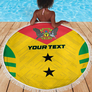 Sao Tome and Principe Football Custom Beach Blanket Sporty Style - Yellow Color