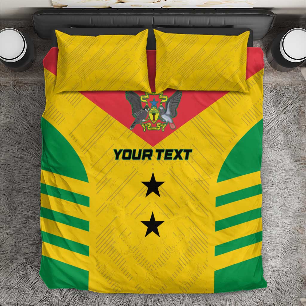 Sao Tome and Principe Football Custom Bedding Set Sporty Style - Yellow Color