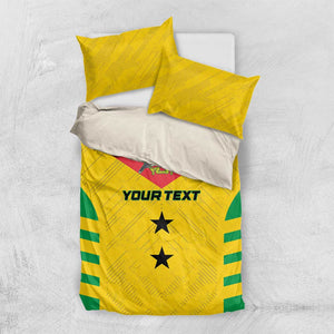 Sao Tome and Principe Football Custom Bedding Set Sporty Style - Yellow Color