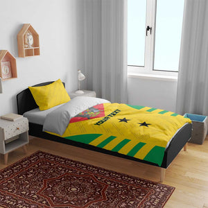 Sao Tome and Principe Football Custom Bedding Set Sporty Style - Yellow Color