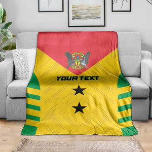 Sao Tome and Principe Football Custom Blanket Sporty Style - Yellow Color