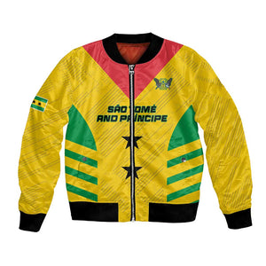 Sao Tome and Principe Football Custom Bomber Jacket Sporty Style - Yellow Color