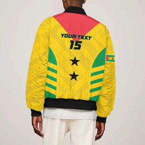 Sao Tome and Principe Football Custom Bomber Jacket Sporty Style - Yellow Color