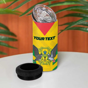 Sao Tome and Principe Football Custom 4 in 1 Can Cooler Tumbler Sporty Style - Yellow Color