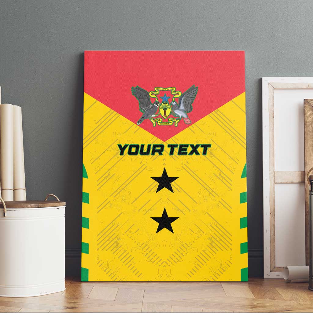 Sao Tome and Principe Football Custom Canvas Wall Art Sporty Style - Yellow Color