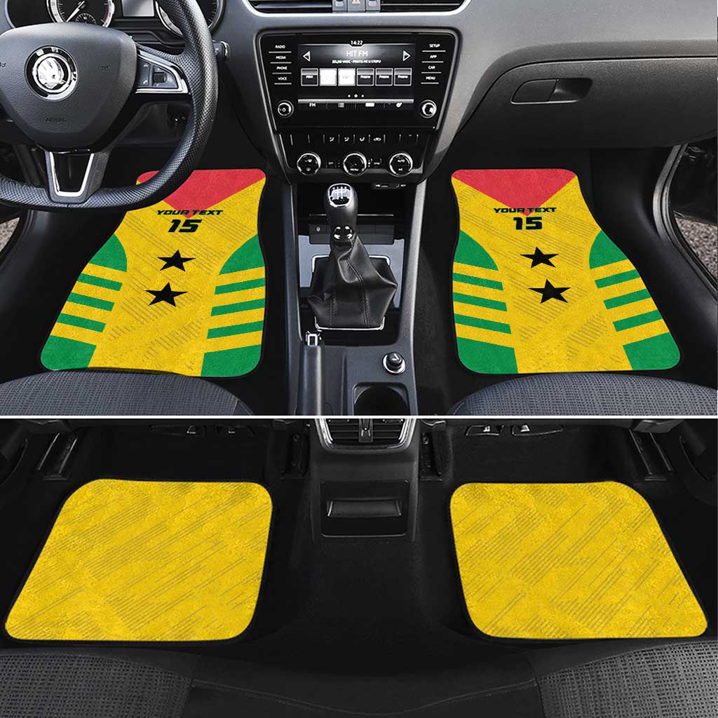 Sao Tome and Principe Football Custom Car Mats Sporty Style - Yellow Color