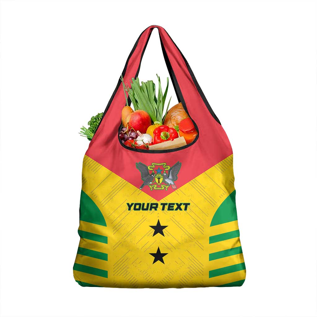 Sao Tome and Principe Football Custom Grocery Bag Sporty Style - Yellow Color