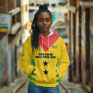 Sao Tome and Principe Football Custom Hoodie Sporty Style - Yellow Color