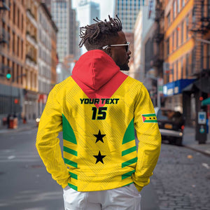 Sao Tome and Principe Football Custom Hoodie Sporty Style - Yellow Color