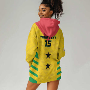 Sao Tome and Principe Football Custom Hoodie Dress Sporty Style - Yellow Color