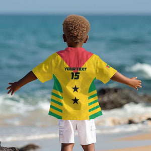 Sao Tome and Principe Football Custom Kid Hawaiian Shirt Sporty Style - Yellow Color