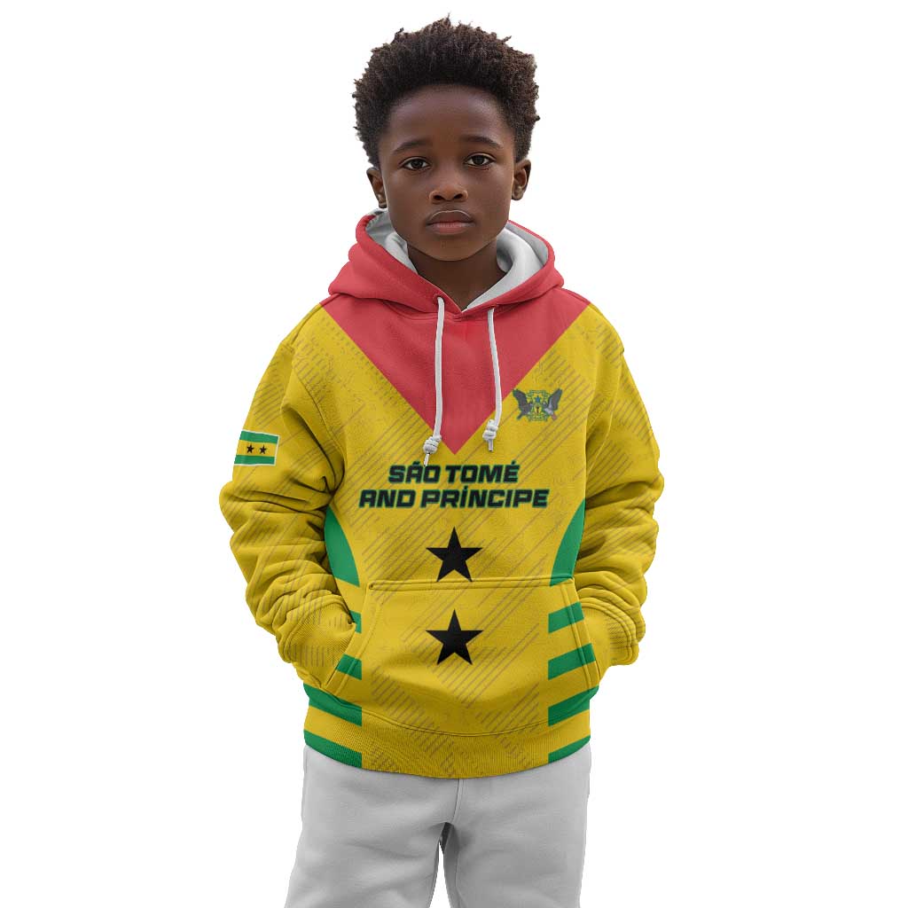 Sao Tome and Principe Football Custom Kid Hoodie Sporty Style - Yellow Color