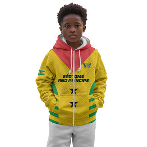 Sao Tome and Principe Football Custom Kid Hoodie Sporty Style - Yellow Color