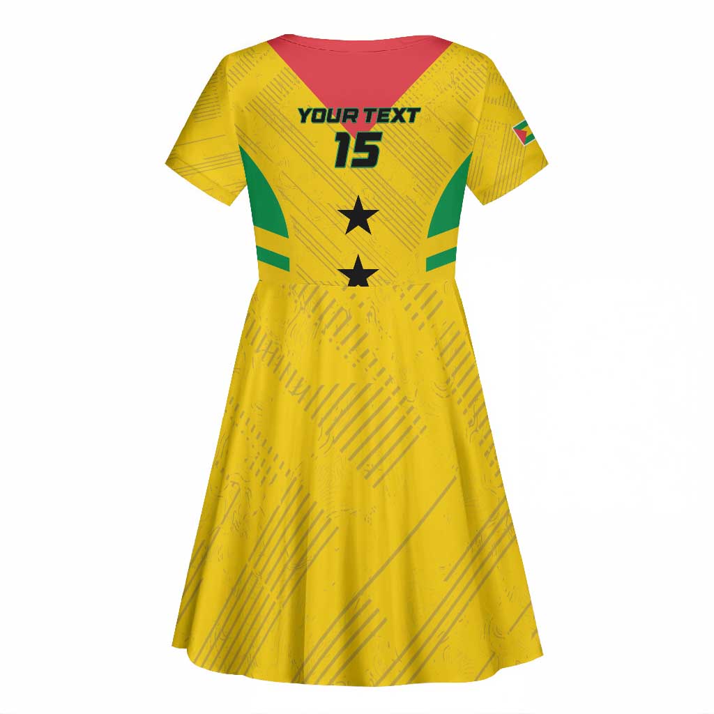 Sao Tome and Principe Football Custom Kid Short Sleeve Dress Sporty Style - Yellow Color